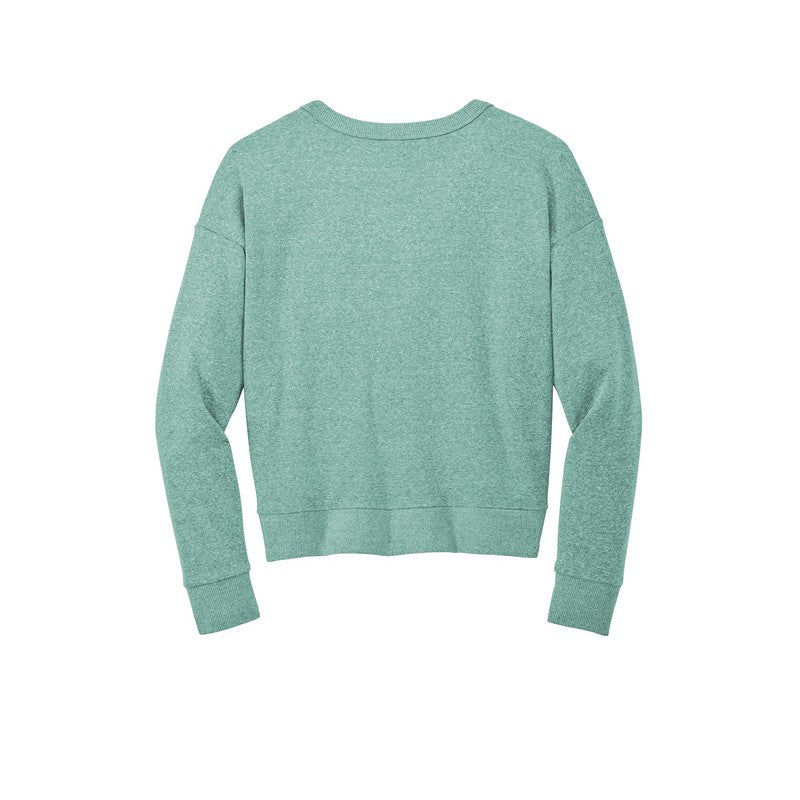 CAPELLA District® Women’s Perfect Tri® Fleece V-Neck Sweatshirt - Heathered Eucalyptus Blue