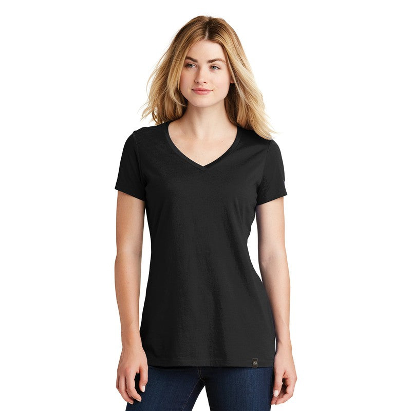 CAPELLA New Era® Ladies Heritage Blend V-Neck Tee - Black