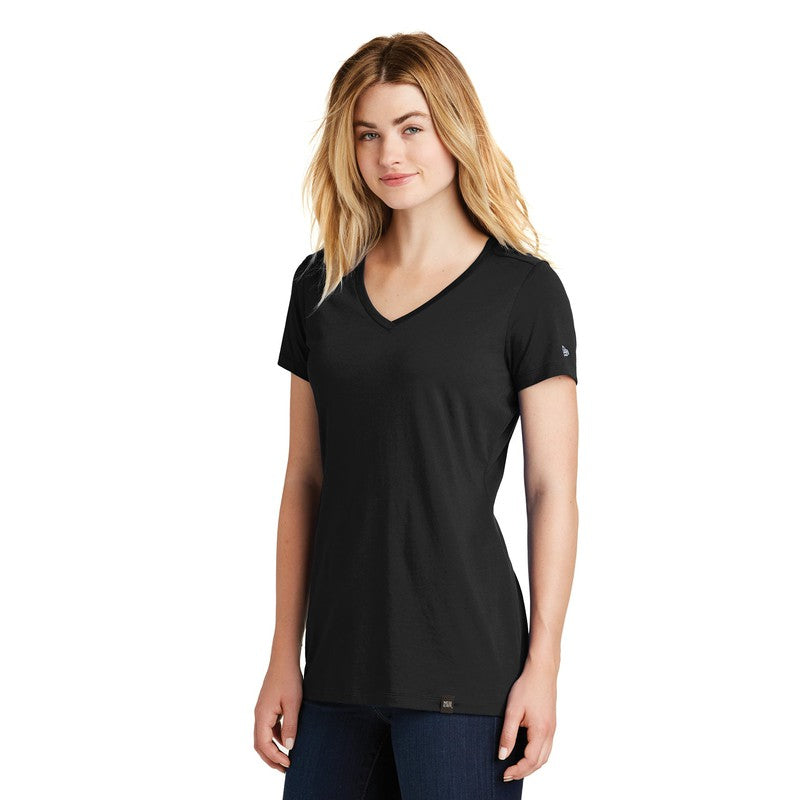 CAPELLA New Era® Ladies Heritage Blend V-Neck Tee - Black