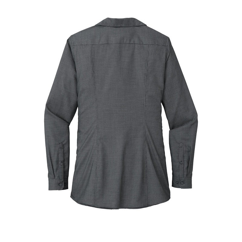 CAPELLA Port Authority ® Ladies Pincheck Easy Care Shirt - Black/ Grey Steel