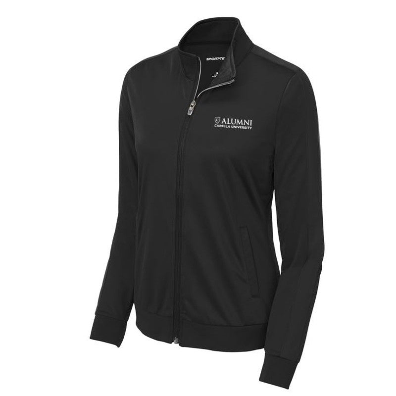 CAPELLA ALUMNI Ladies Tricot Track Jacket - Black/Black