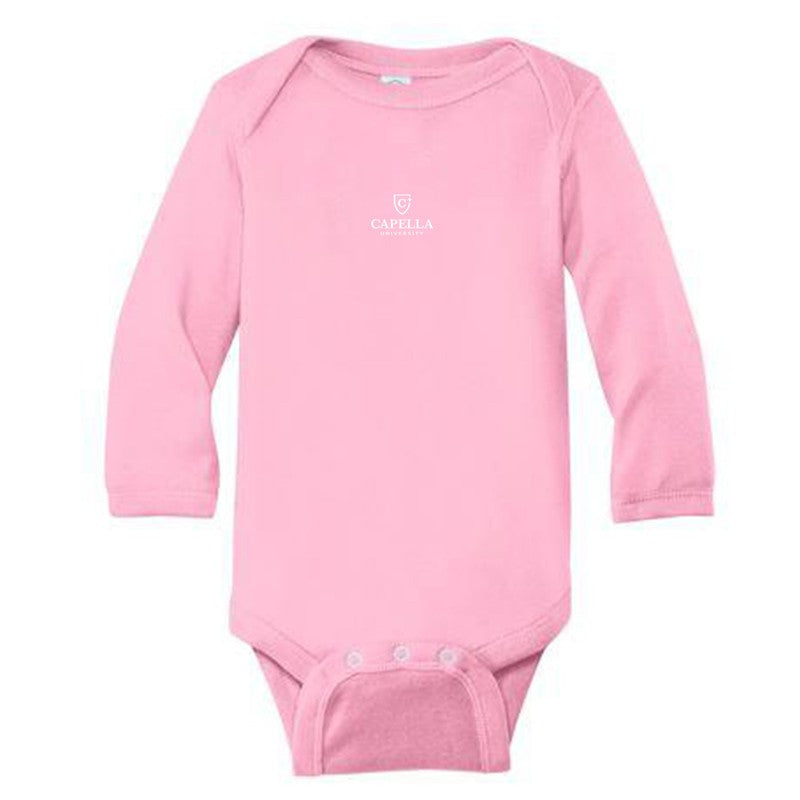 CAPELLA Rabbit Skins™ Infant Long Sleeve Baby Rib Bodysuit-pink
