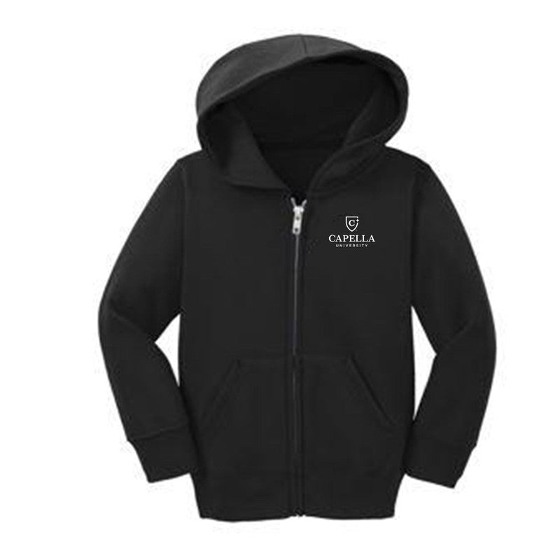 CAPELLA Port & Company® Toddler Core Fleece Full-Zip Hooded Sweatshirt-black
