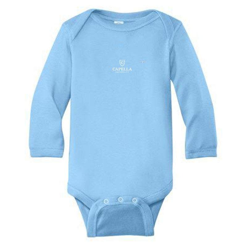 CAPELLA Rabbit Skins™ Infant Long Sleeve Baby Rib Bodysuit-BLUE