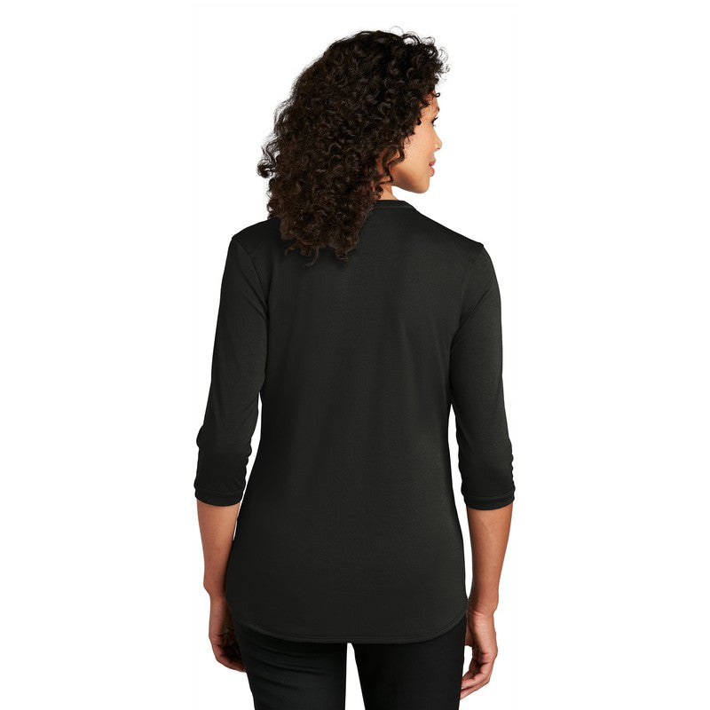 NEW CAPELLA Port Authority ® Ladies UV Choice Pique Henley - BLACK