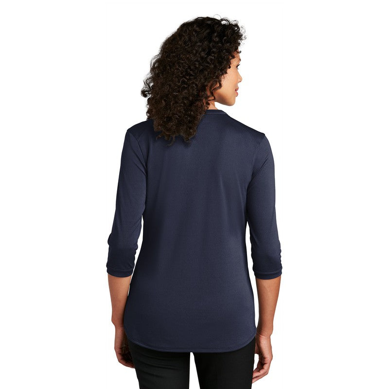 NEW CAPELLA Port Authority ® Ladies UV Choice Pique Henley - NAVY