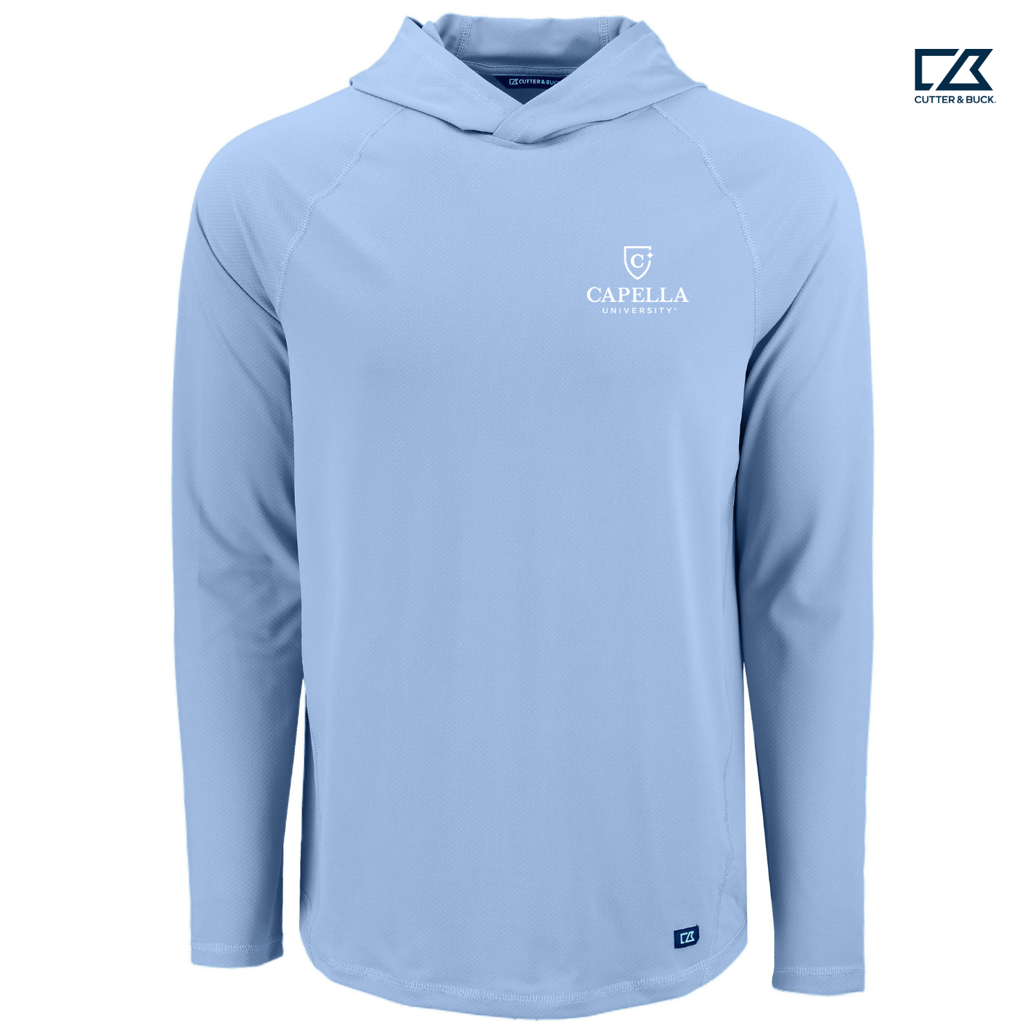 CAPELLA Cutter & Buck Prospect Recycled Featherlight Stretch Mens Hooded Pullover - Atlas Blue