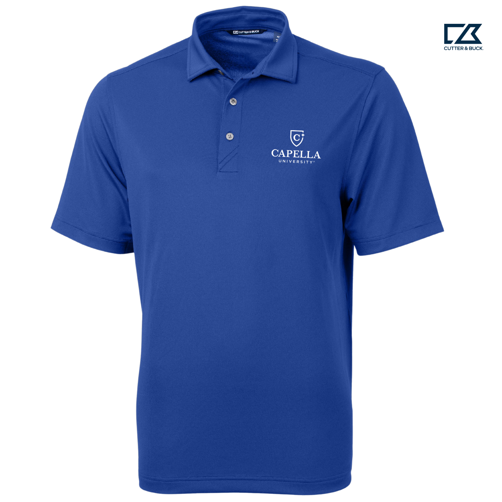 CAPELLA Cutter & Buck Virtue Recycled Featherlight Pique Mens Polo - Tour Blue