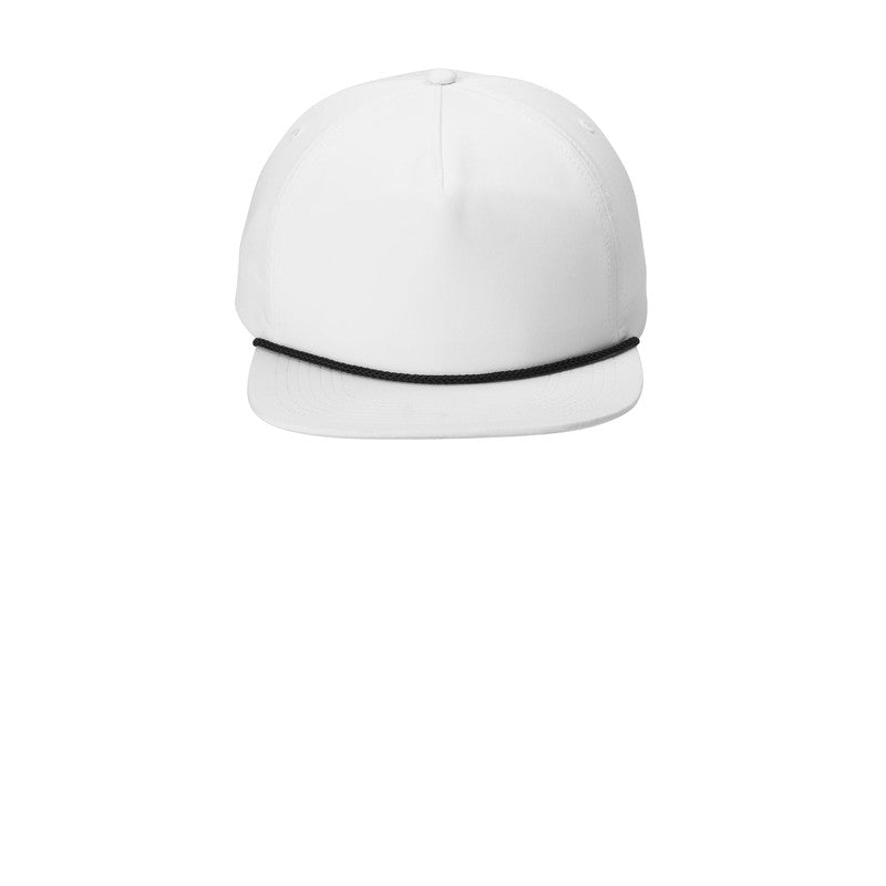 CAPELLA Port Authority® 5-Panel Poly Rope Cap - WHITE/BLACK