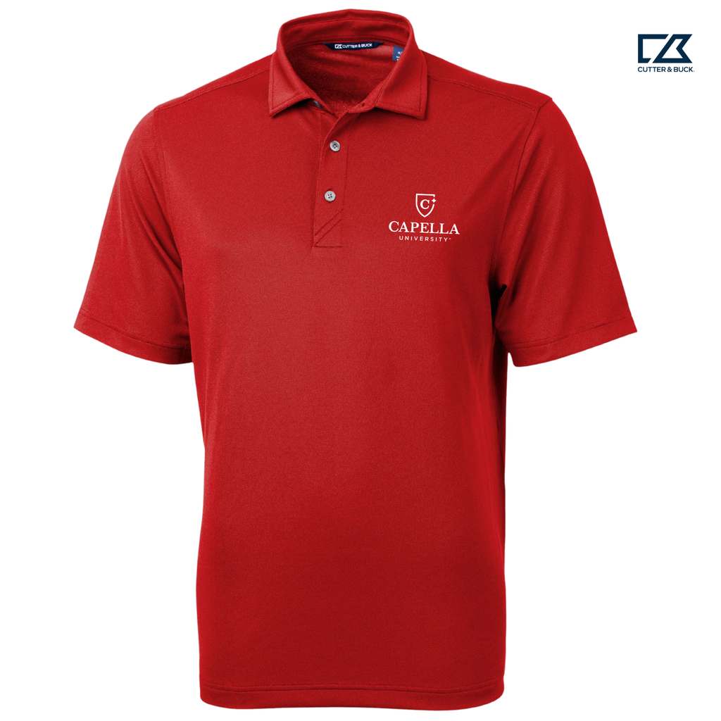 CAPELLA Cutter & Buck Virtue Recycled Featherlight Pique Mens Polo - Red