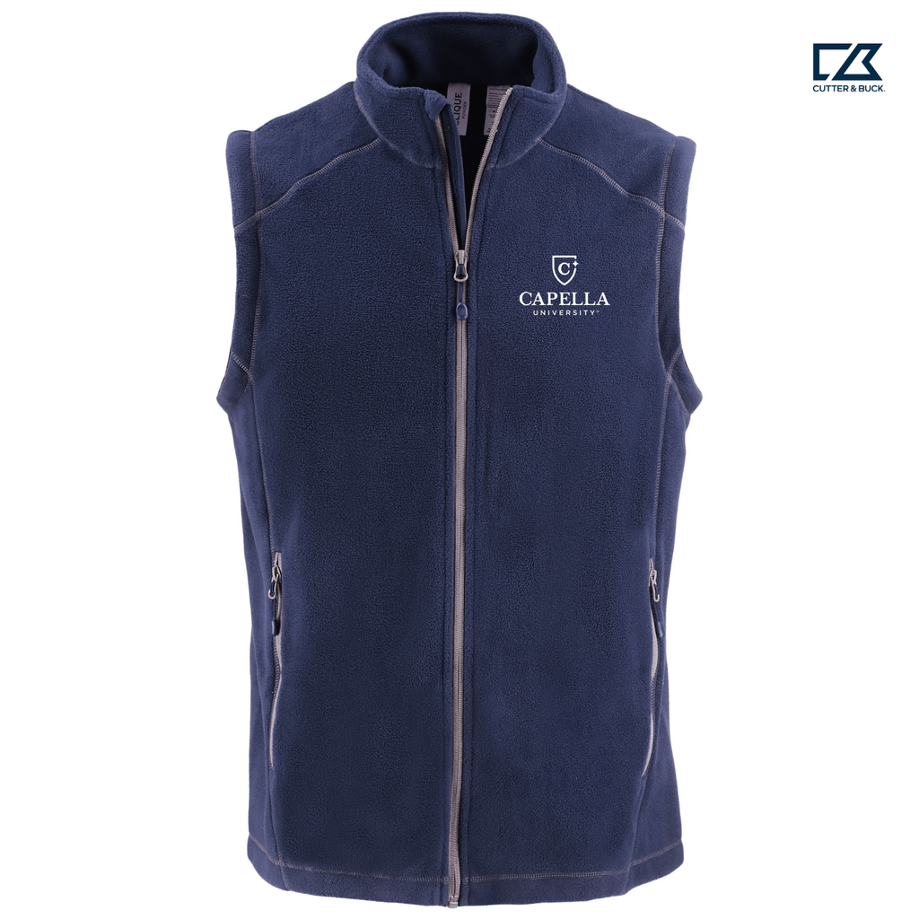 CAPELLA Clique Powder Recycled Fleece Mens Full Zip Vest - Dark Navy