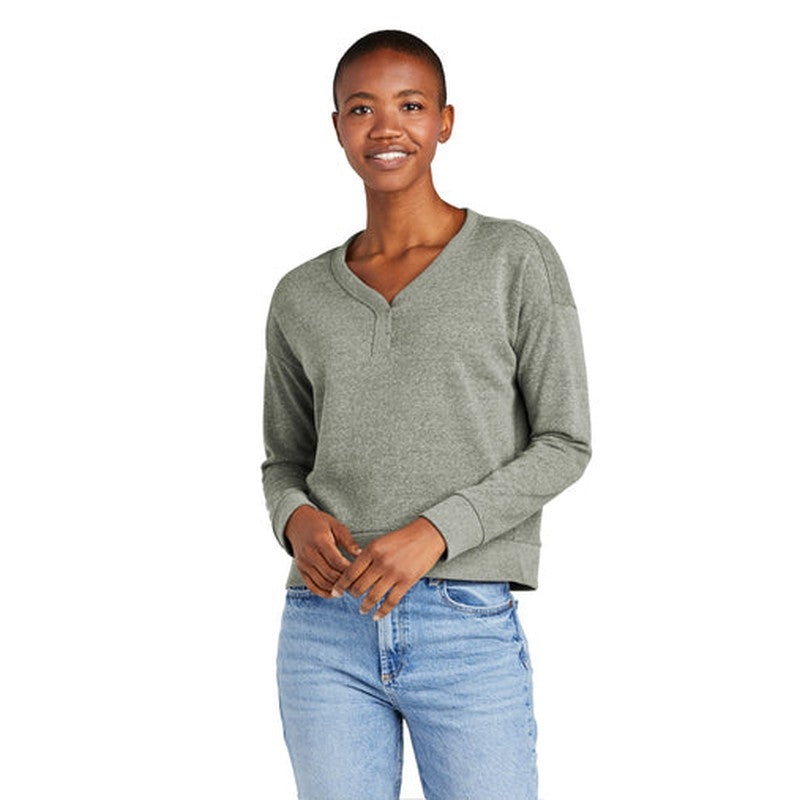CAPELLA District® Women’s Perfect Tri® Fleece V-Neck Sweatshirt - Heathered Charcoal