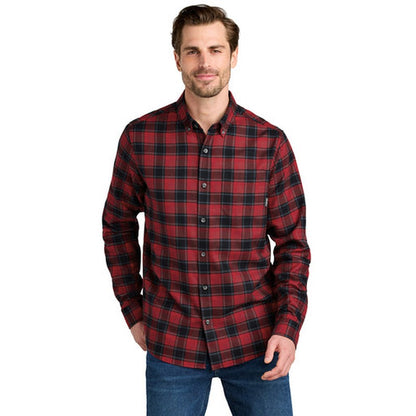 NEW CAPELLA - Eddie Bauer® Long Sleeve Favorite Flannel Plaid Shirt - Red Highland Plaid