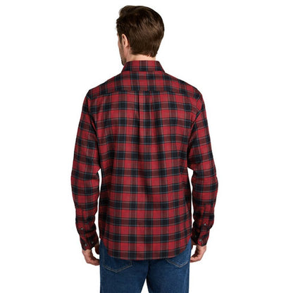 NEW CAPELLA - Eddie Bauer® Long Sleeve Favorite Flannel Plaid Shirt - Red Highland Plaid