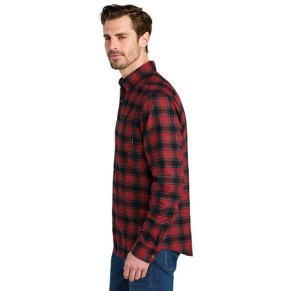 NEW CAPELLA - Eddie Bauer® Long Sleeve Favorite Flannel Plaid Shirt - Red Highland Plaid