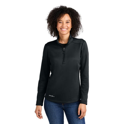 NEW CAPELLA - Eddie Bauer® Women's Smooth Mid Layer Fleece 1/2-Zip - Black