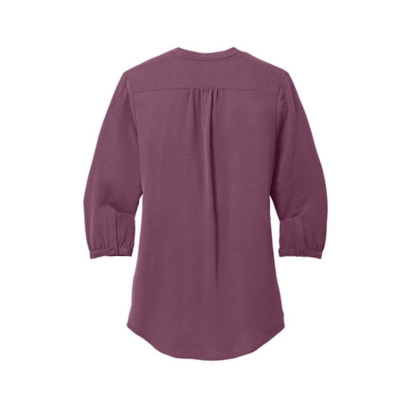 NEW CAPELLA Port Authority® Ladies 3/4-Sleeve Textured Crepe Tunic - Purple Mist