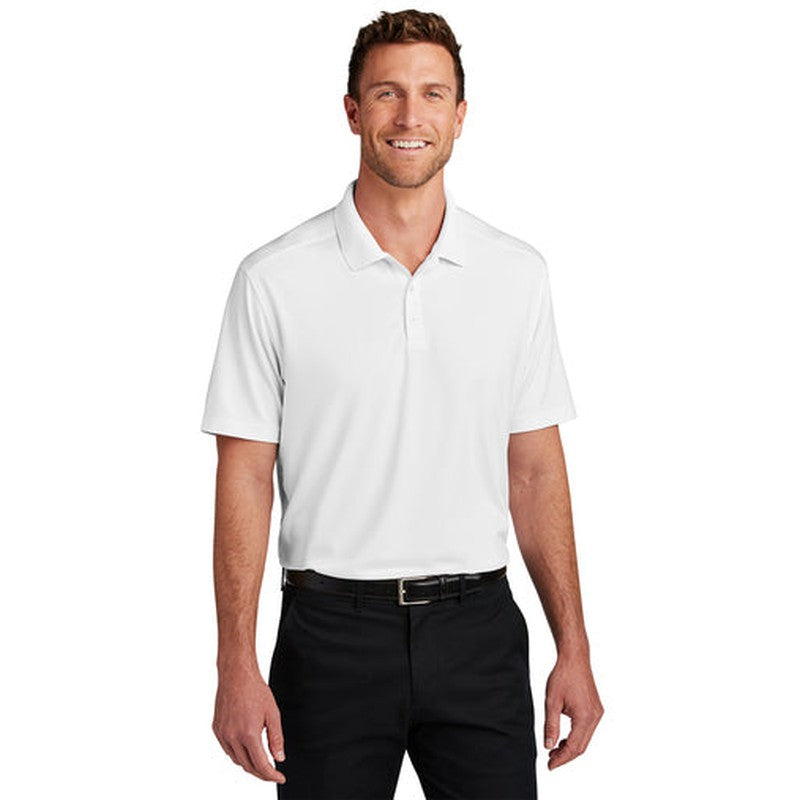 NEW CAPELLA Port Authority® City Stretch Flat Knit Polo - White