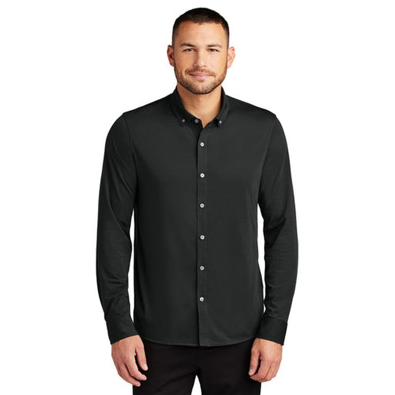 CAPELLA Mercer+Mettle™ Stretch Jersey Long Sleeve Shirt - Deep Black