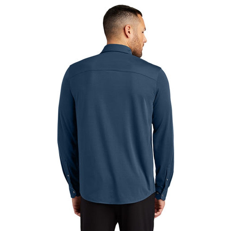 NEW CAPELLA Mercer+Mettle™ Stretch Jersey Long Sleeve Shirt - Insignia Blue