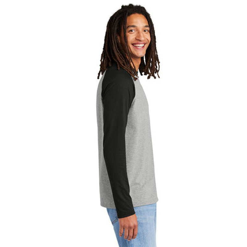 CAPELLA Allmade® Unisex Tri-Blend Long Sleeve Colorblock Raglan - Deep Black/Aluminum Grey