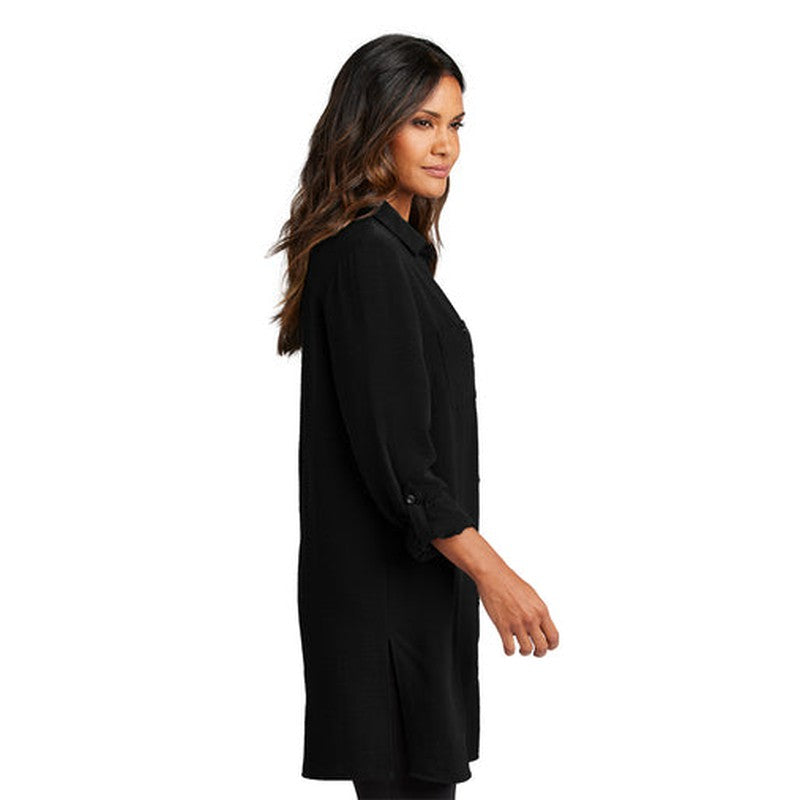 CAPELLA Port Authority® Ladies Textured Crepe Long Tunic - Deep Black