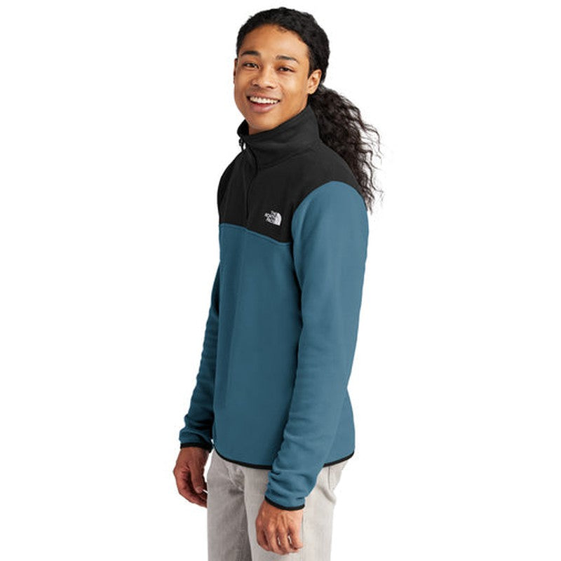 NEW The North Face Glacier 1/4-Zip Fleece - Shady Blue/TNF Black