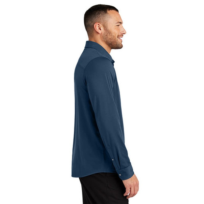 NEW CAPELLA Mercer+Mettle™ Stretch Jersey Long Sleeve Shirt - Insignia Blue