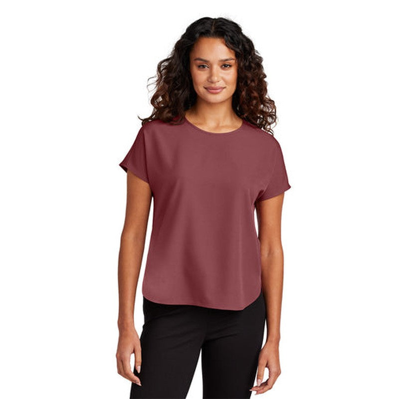 NEW CAPELLA Mercer+Mettle™ Women's Stretch Crepe Crew - Rosewood