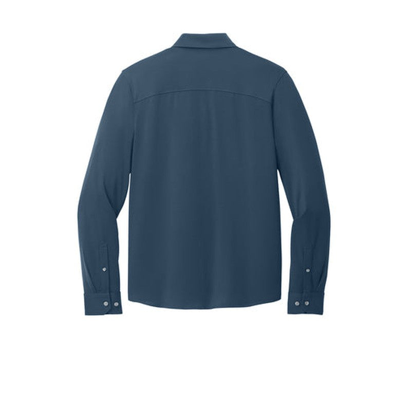 NEW CAPELLA Mercer+Mettle™ Stretch Jersey Long Sleeve Shirt - Insignia Blue