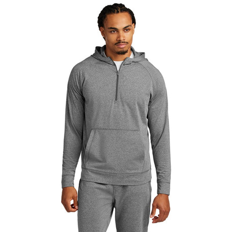 CAPELLA Sport-Tek® Sport-Wick® Stretch 1/2-Zip Hoodie - Charcoal Grey Heather