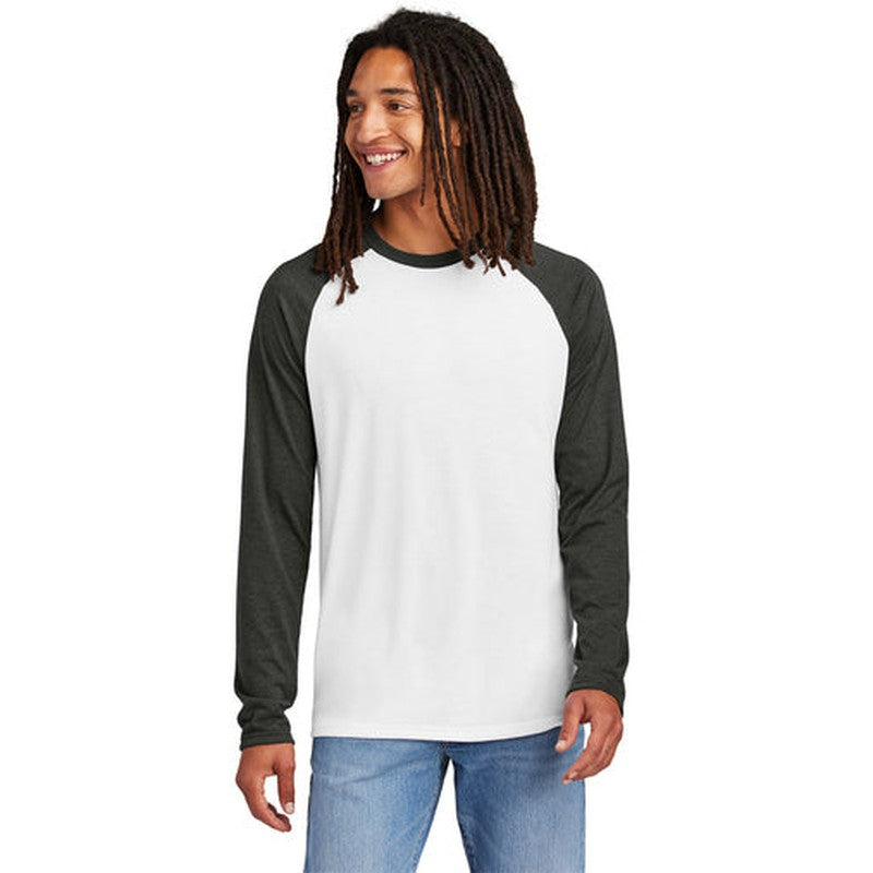 CAPELLA Allmade® Unisex Tri-Blend Long Sleeve Colorblock Raglan - Space Black/Bright White