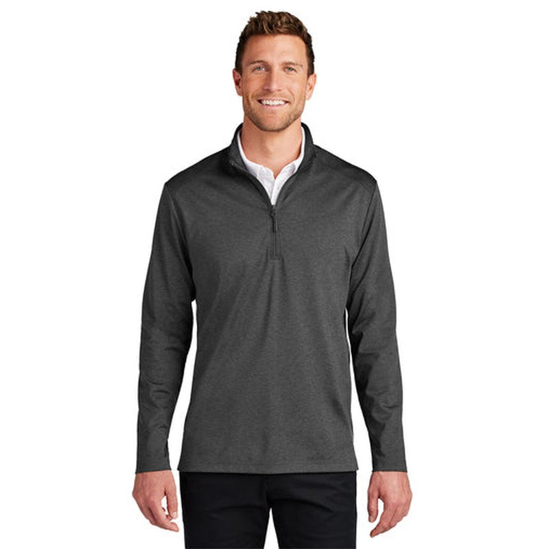 NEW CAPELLA Port Authority® C-FREE® Double Knit 1/4-Zip - Grey Steel Heather