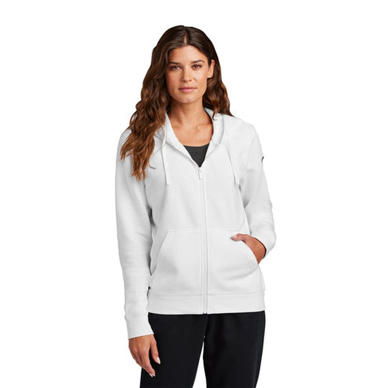 CAPELLA Nike Ladies Club Fleece Sleeve Swoosh Full-Zip Hoodie - White
