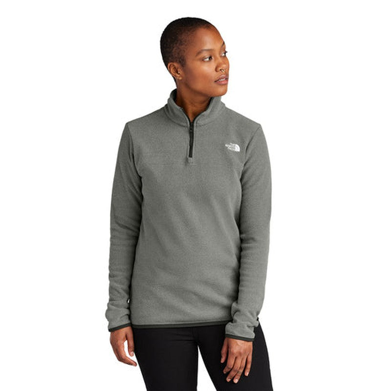 NEW The North Face Ladies Glacier 1/4-Zip Fleece - TNF Medium Grey Heather