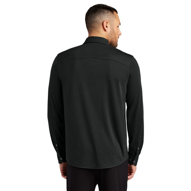 NEW CAPELLA Mercer+Mettle™ Stretch Jersey Long Sleeve Shirt - Deep Black