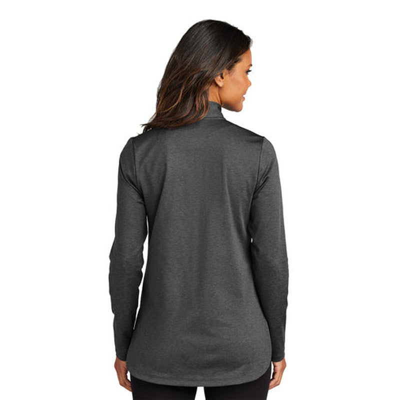 NEW CAPELLA Port Authority® Ladies C-FREE® Double Knit 1/4-Zip - Grey Steel Heather