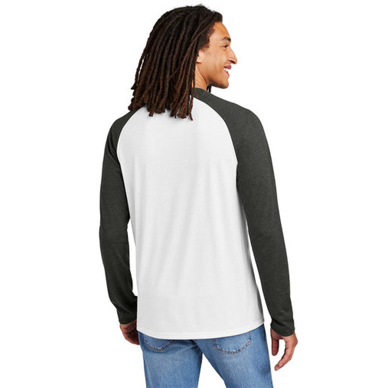 CAPELLA Allmade® Unisex Tri-Blend Long Sleeve Colorblock Raglan - Space Black/Bright White