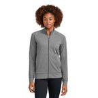 CAPELLA Sport-Tek® Ladies Sport-Wick® Stretch Full-Zip Cadet Jacket - Charcoal Grey Heather