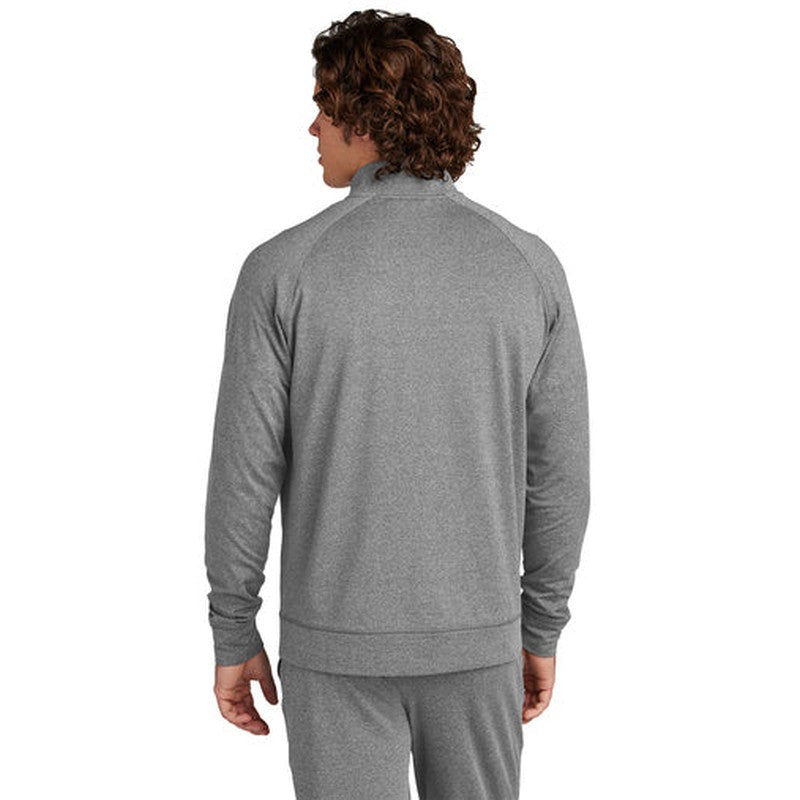 CAPELLA Sport-Tek® Sport-Wick® Stretch Full-Zip Cadet Jacket - Charcoal Grey Heather