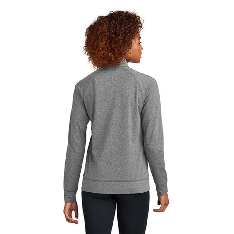 CAPELLA Sport-Tek® Ladies Sport-Wick® Stretch Full-Zip Cadet Jacket - Charcoal Grey Heather