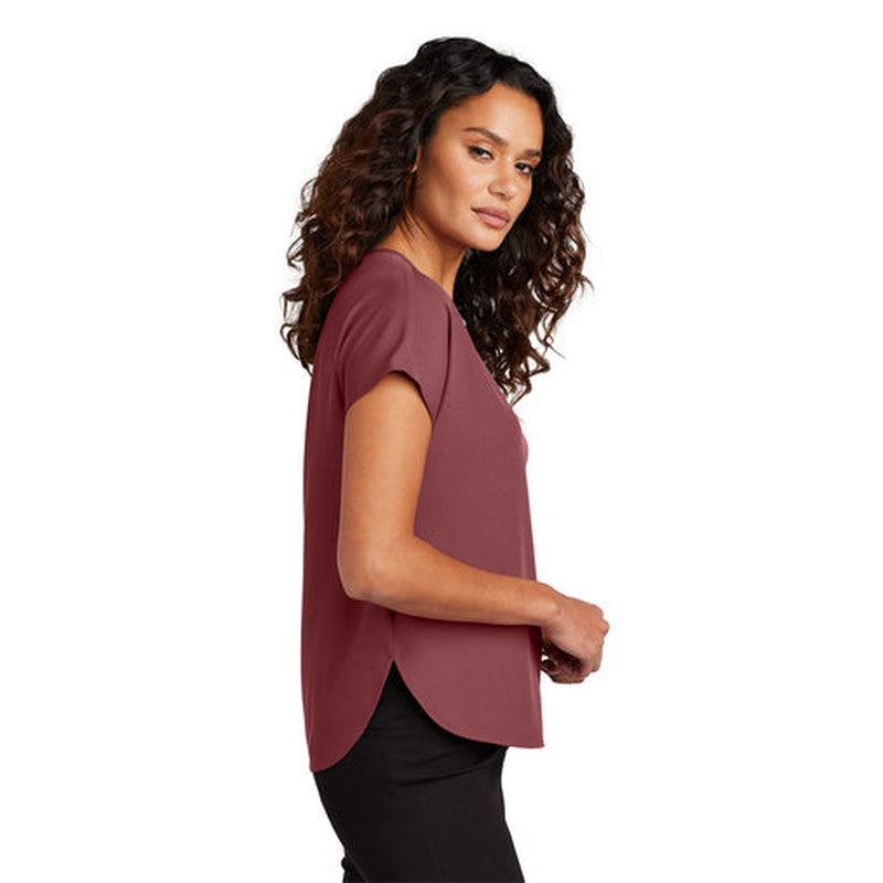 NEW CAPELLA Mercer+Mettle™ Women's Stretch Crepe Crew - Rosewood