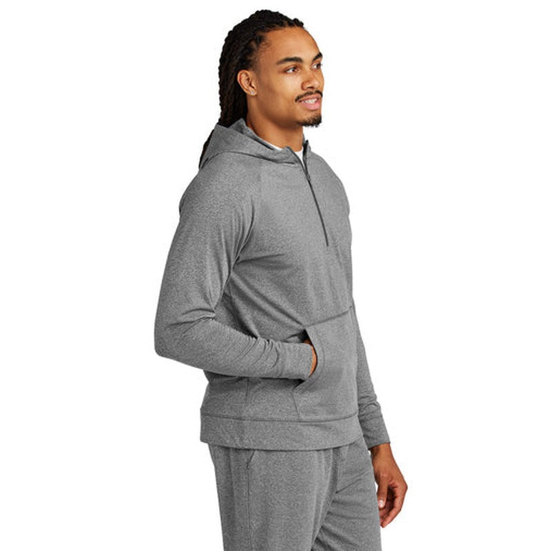 NEW CAPELLA Sport-Tek® Sport-Wick® Stretch 1/2-Zip Hoodie - Charcoal Grey Heather