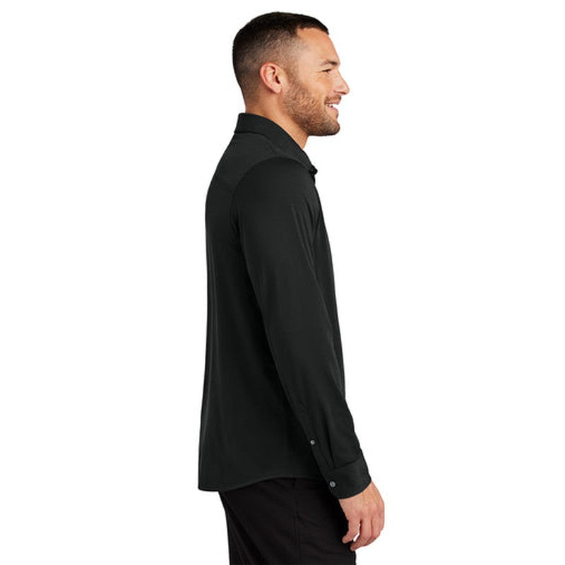 CAPELLA Mercer+Mettle™ Stretch Jersey Long Sleeve Shirt - Deep Black