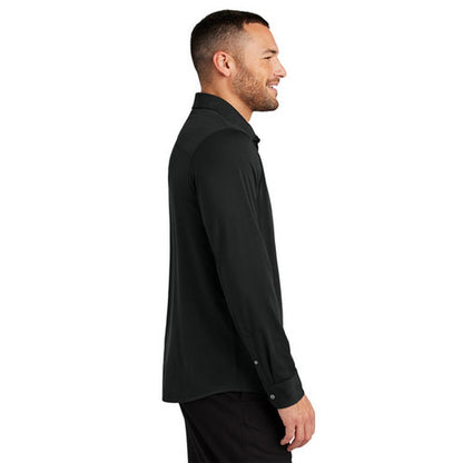 NEW CAPELLA Mercer+Mettle™ Stretch Jersey Long Sleeve Shirt - Deep Black