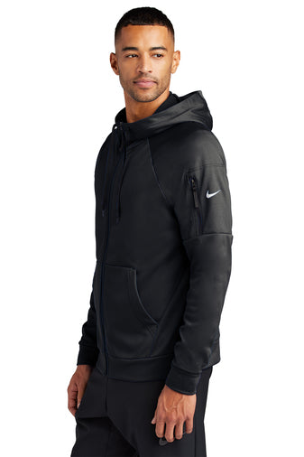 NEW Nike Therma-FIT Pocket Full-Zip Fleece Hoodie - Black