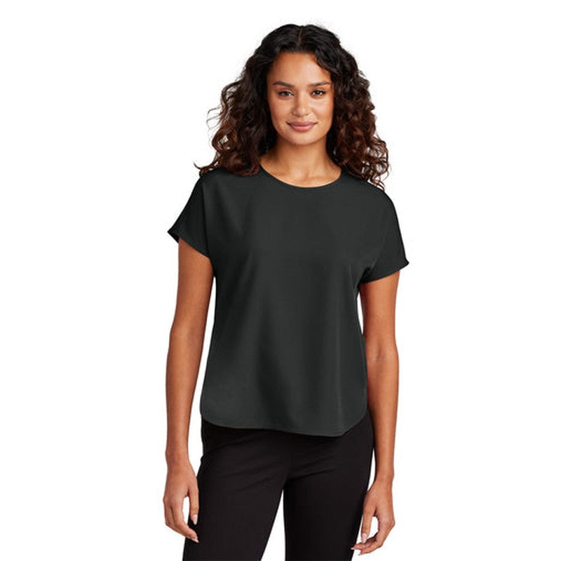 NEW CAPELLA Mercer+Mettle™ Women's Stretch Crepe Crew - Deep Black