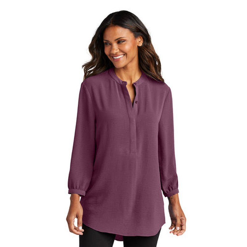 NEW CAPELLA Port Authority® Ladies 3/4-Sleeve Textured Crepe Tunic - Purple Mist