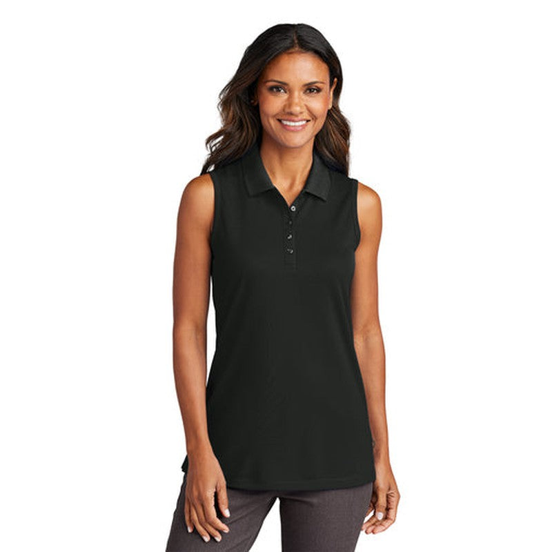 CAPELLA ALUMNI - Port Authority® Ladies Dry Zone® UV Micro-Mesh Sleeveless Polo - Deep Black