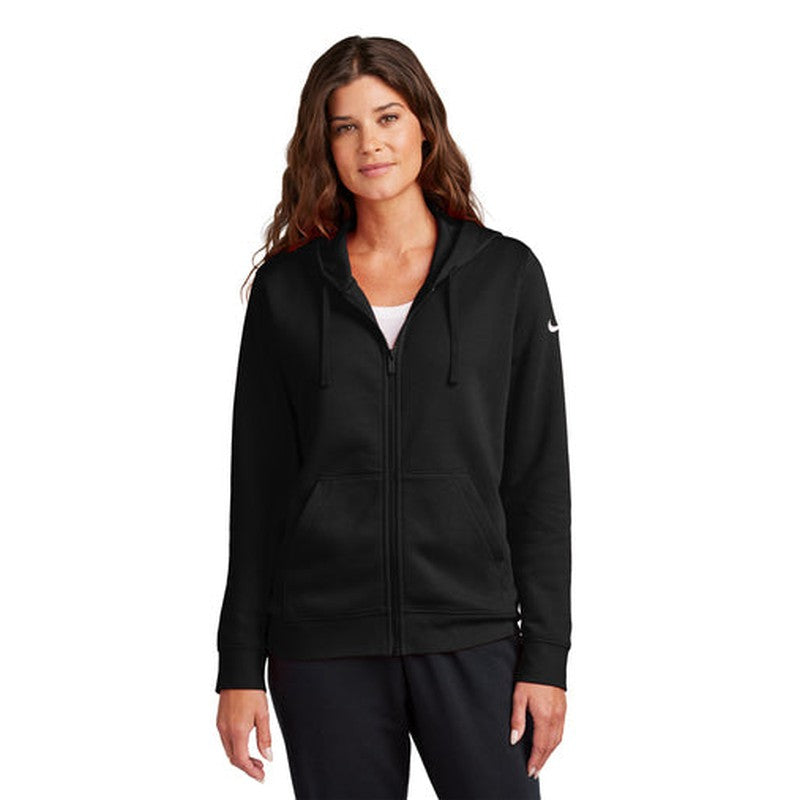 CAPELLA Nike Ladies Club Fleece Sleeve Swoosh Full-Zip Hoodie - Black